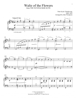 page one of Waltz Of The Flowers (arr. John Thompson) (Educational Piano)