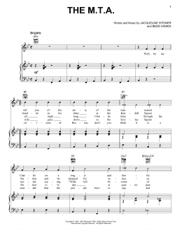 page one of The M.T.A. (Piano, Vocal & Guitar Chords (Right-Hand Melody))