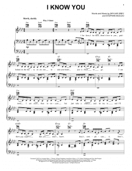 page one of I Know You (Piano, Vocal & Guitar Chords (Right-Hand Melody))