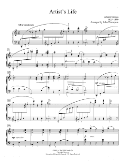 page one of Artist's Life (Educational Piano)