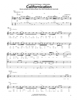page one of Californication (Bass Guitar Tab)