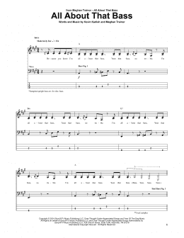page one of All About That Bass (Bass Guitar Tab)