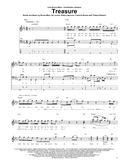 page one of Treasure (Bass Guitar Tab)