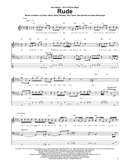 page one of Rude (Bass Guitar Tab)