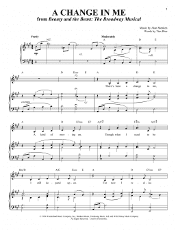 page one of A Change In Me (Piano, Vocal & Guitar Chords (Right-Hand Melody))