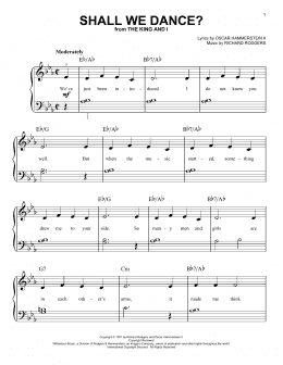 page one of Shall We Dance? (Easy Piano)