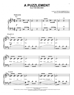 page one of A Puzzlement (Easy Piano)
