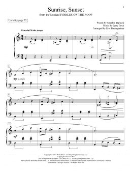 page one of Sunrise, Sunset (Educational Piano)