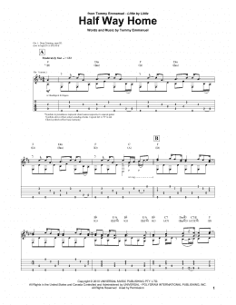 page one of Half Way Home (Guitar Tab)