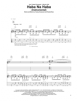 page one of Haba Na Haba (Guitar Tab)