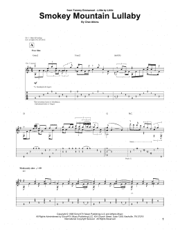 page one of Smokey Mountain Lullaby (Guitar Tab)