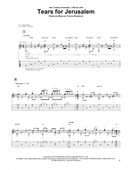 page one of Tears For Jerusalem (Guitar Tab)