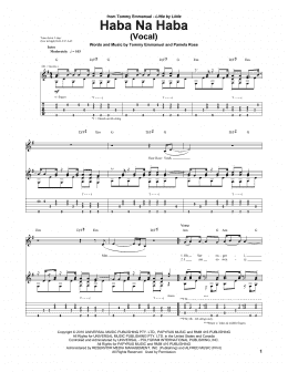 page one of Haba Na Haba (Guitar Tab)
