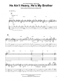 page one of He Ain't Heavy, He's My Brother (Guitar Tab)