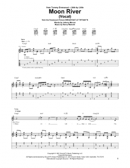 page one of Moon River (Guitar Tab)