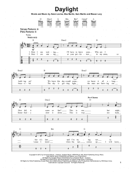 page one of Daylight (Easy Guitar Tab)