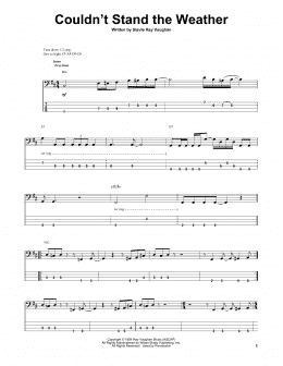 page one of Couldn't Stand The Weather (Bass Guitar Tab)