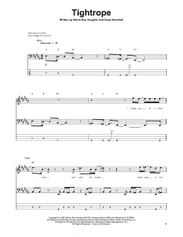 page one of Tightrope (Bass Guitar Tab)