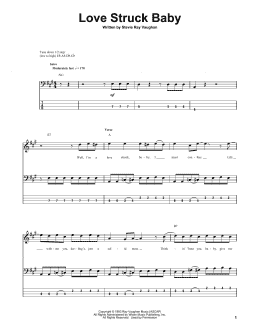 page one of Love Struck Baby (Bass Guitar Tab)