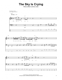page one of The Sky Is Crying (Bass Guitar Tab)