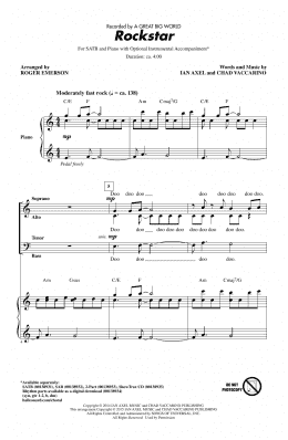 page one of Rockstar (arr. Roger Emerson) (SATB Choir)