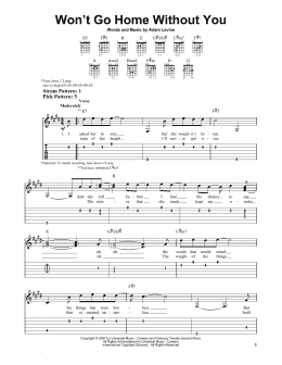 page one of Won't Go Home Without You (Easy Guitar Tab)