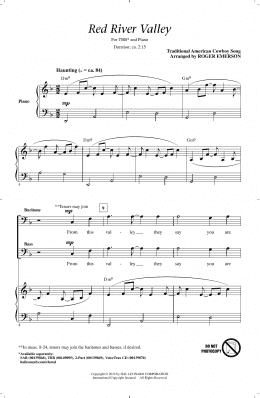 page one of The Red River Valley (TBB Choir)