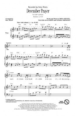 page one of December Prayer (arr. Mac Huff) (SAB Choir)