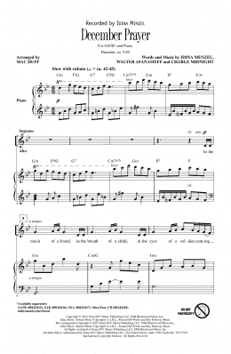 page one of December Prayer (SATB Choir)