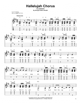 page one of Hallelujah Chorus (Easy Ukulele Tab)