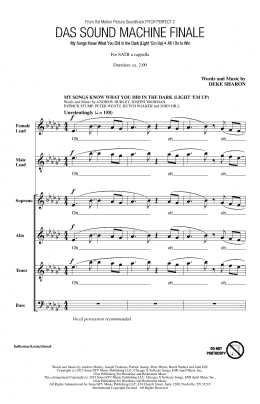 page one of Das Sound Machine Finale (SATB Choir)
