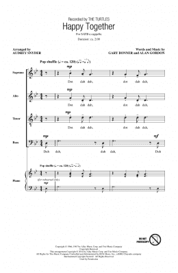 page one of Happy Together (arr. Audrey Snyder) (SATB Choir)