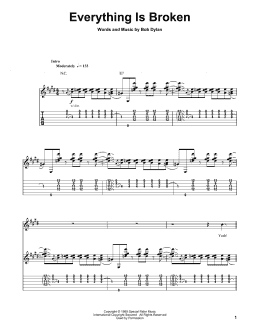 page one of Everything Is Broken (Guitar Tab (Single Guitar))