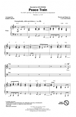 page one of Peace Train (SAB Choir)