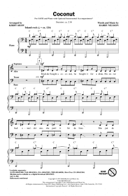 page one of Coconut (SATB Choir)