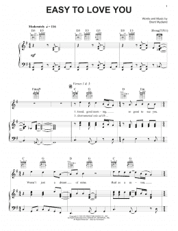 page one of Easy To Love You (Piano, Vocal & Guitar Chords (Right-Hand Melody))