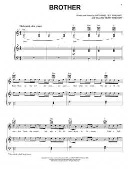 page one of Brother (Piano, Vocal & Guitar Chords (Right-Hand Melody))