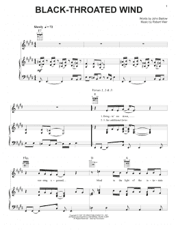 page one of Black-Throated Wind (Piano, Vocal & Guitar Chords (Right-Hand Melody))