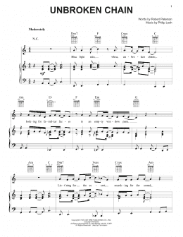 page one of Unbroken Chain (Piano, Vocal & Guitar Chords (Right-Hand Melody))