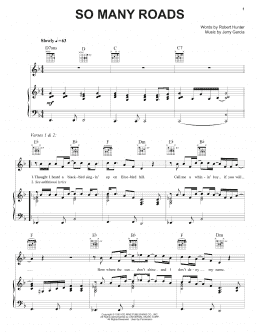 page one of So Many Roads (Piano, Vocal & Guitar Chords (Right-Hand Melody))