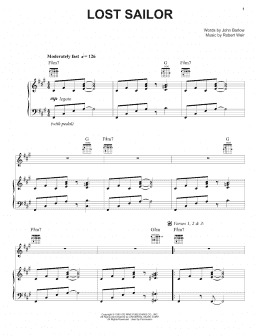page one of Lost Sailor (Piano, Vocal & Guitar Chords (Right-Hand Melody))