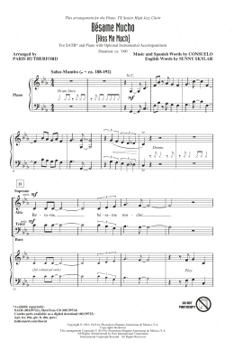 page one of Bésame Mucho (Kiss Me Much) (SATB Choir)
