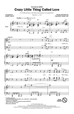 page one of Crazy Little Thing Called Love (arr. Kirby Shaw) (SATB Choir)
