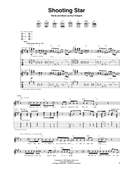page one of Shooting Star (Guitar Tab)