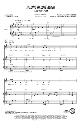 page one of Falling In Love Again (Can't Help It) (SSA Choir)