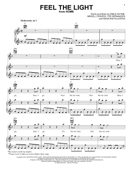 page one of Feel The Light (Piano, Vocal & Guitar Chords (Right-Hand Melody))