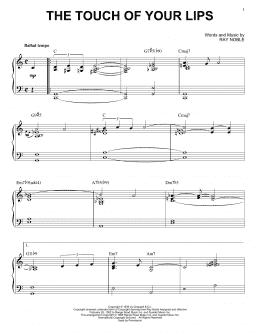 page one of The Touch Of Your Lips (Piano Solo)