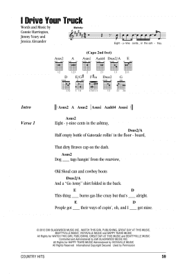 page one of I Drive Your Truck (Guitar Chords/Lyrics)