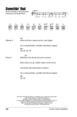page one of Somethin' Bad (Guitar Chords/Lyrics)