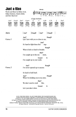 page one of Just A Kiss (Guitar Chords/Lyrics)